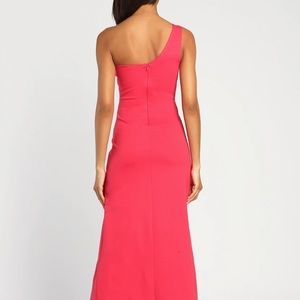 Hot pink floor length dress. Perfect for wedding guest.